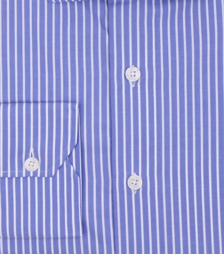 Easy-iron plain white poplin shirt