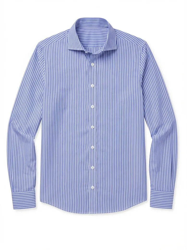 Easy-iron plain white poplin shirt