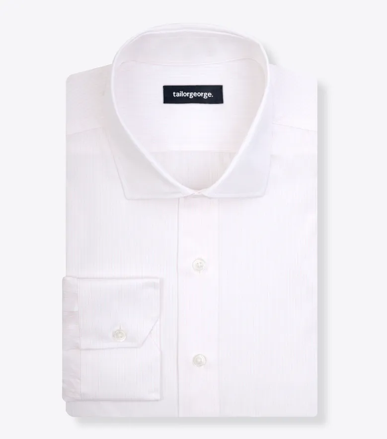 Easy-iron plain white poplin shirt