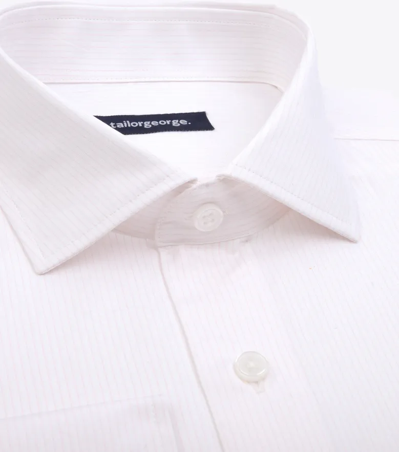 Easy-iron plain white poplin shirt