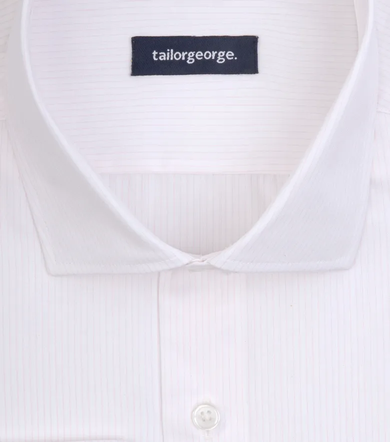 Easy-iron plain white poplin shirt