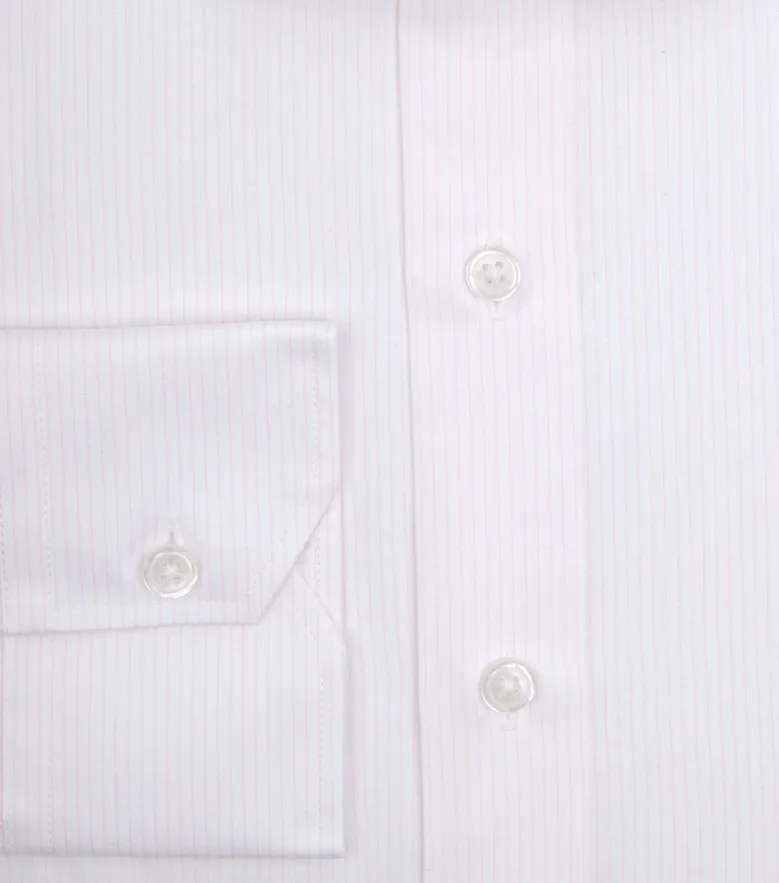 Easy-iron plain white poplin shirt