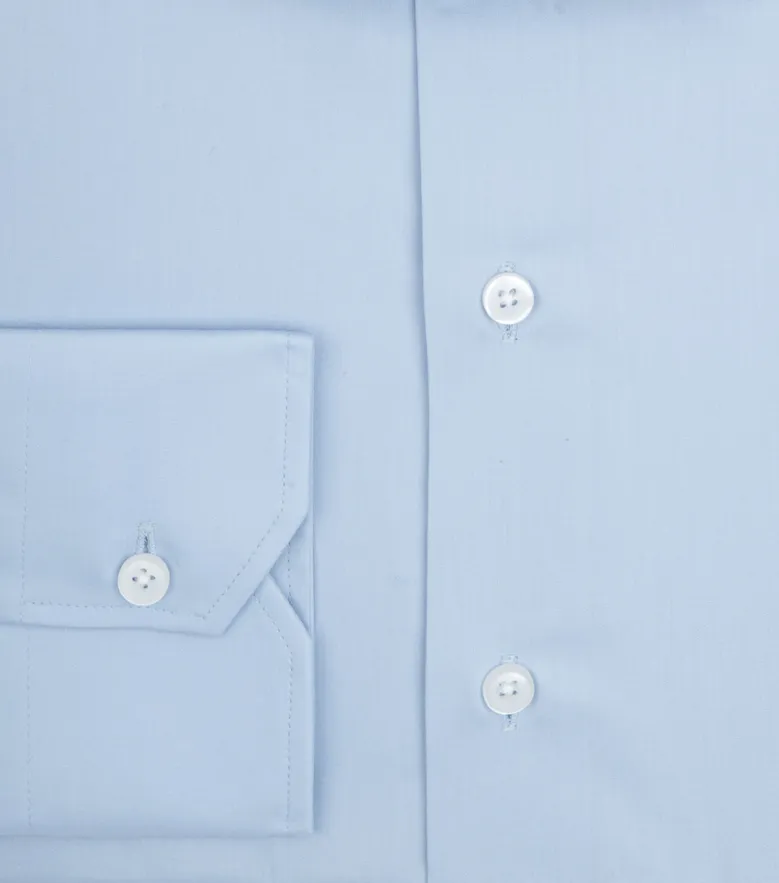 Easy-iron plain white poplin shirt