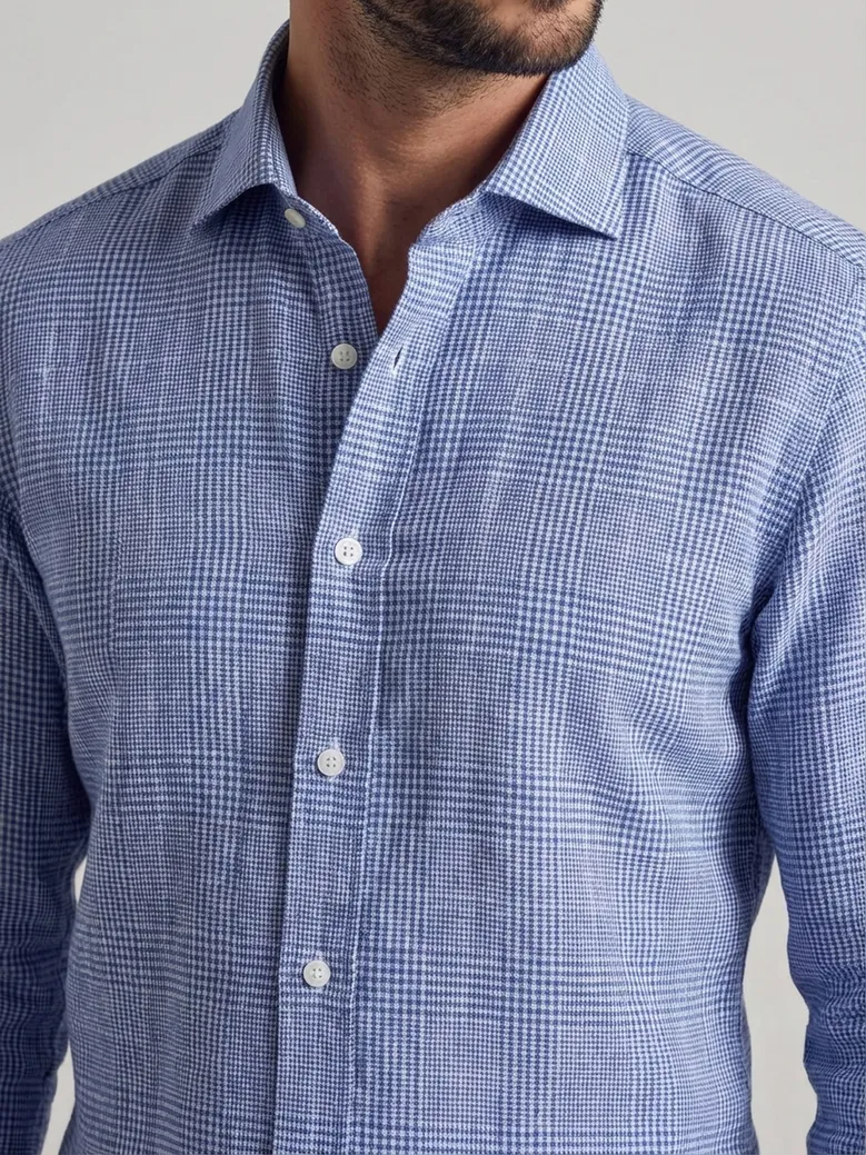 Easy-iron plain white poplin shirt