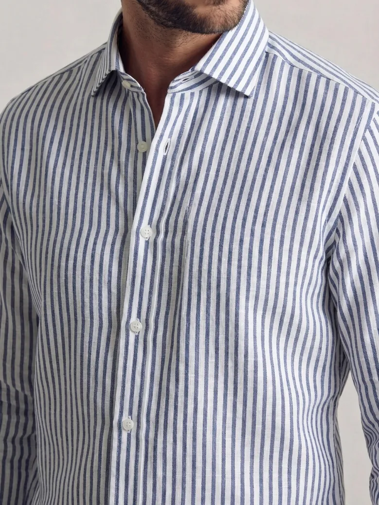 Easy-iron plain white poplin shirt