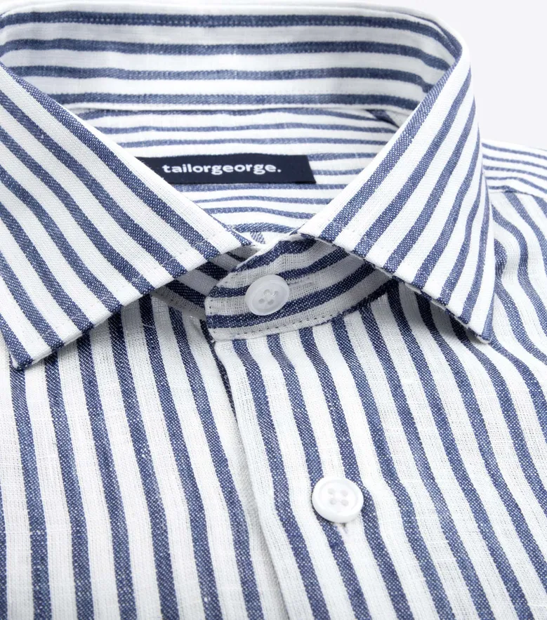 Easy-iron plain white poplin shirt