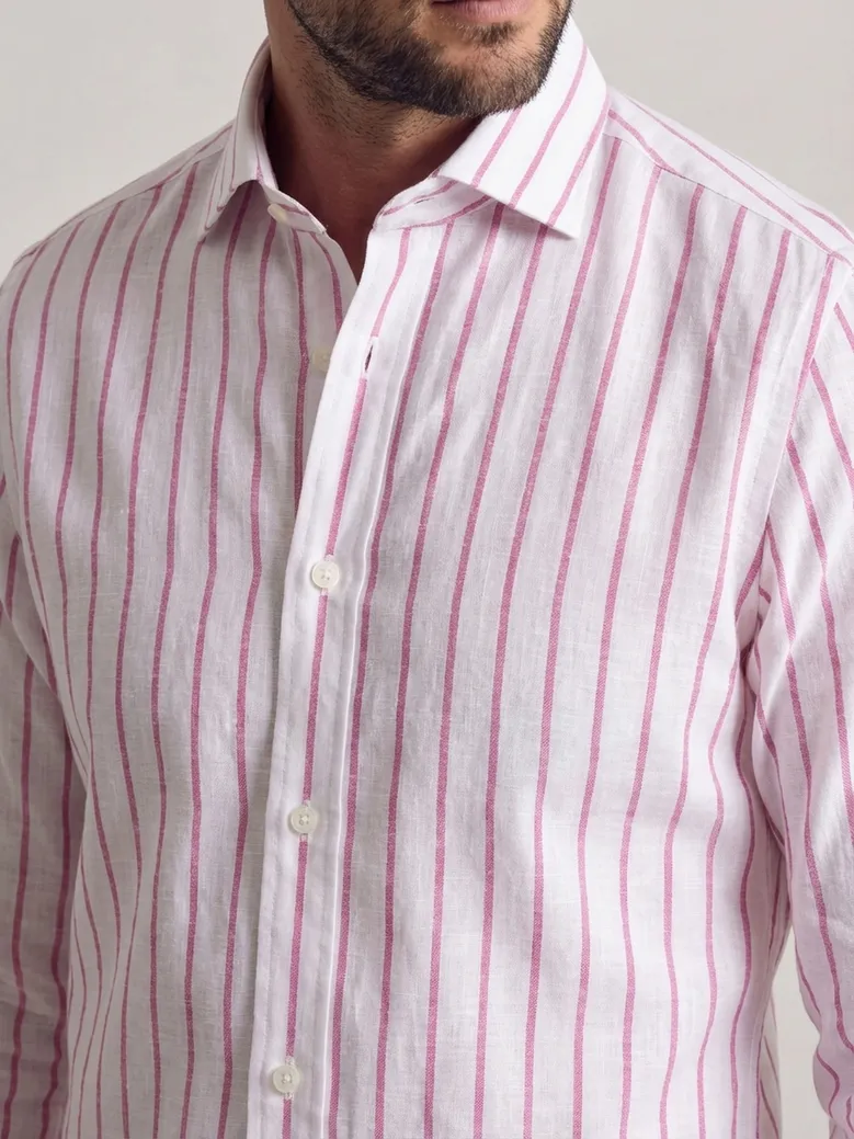 Easy-iron plain white poplin shirt