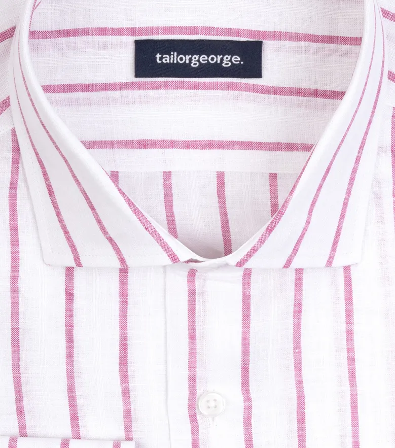 Easy-iron plain white poplin shirt
