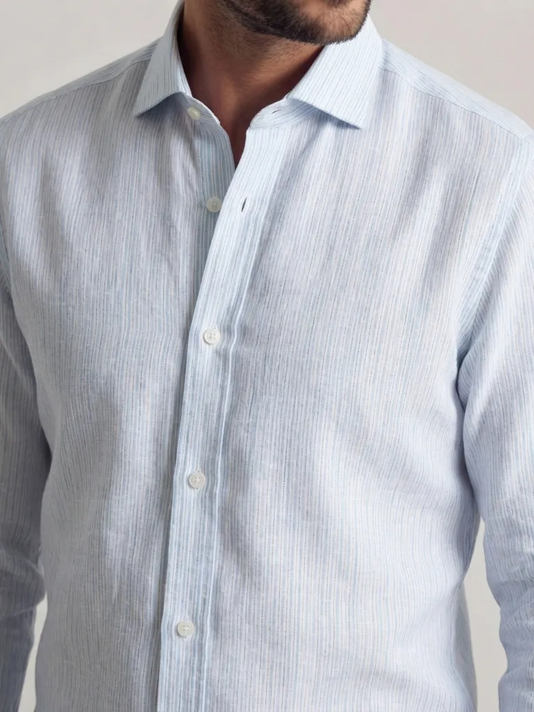 Easy-iron plain white poplin shirt