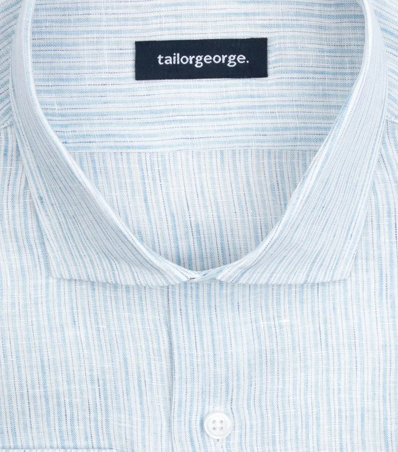 Easy-iron plain white poplin shirt