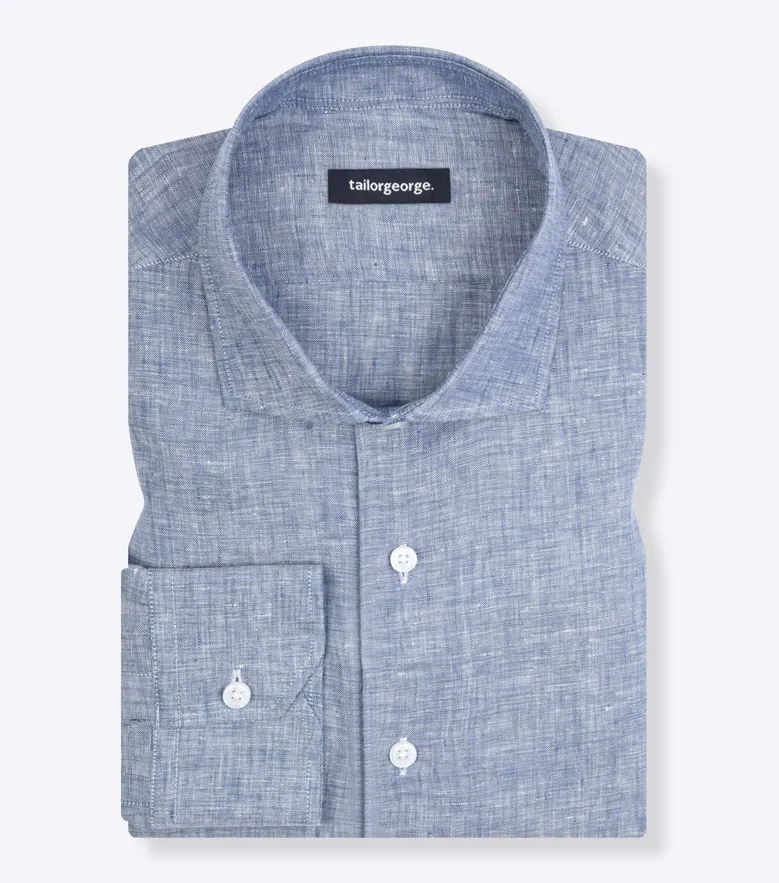 Easy-iron plain white poplin shirt