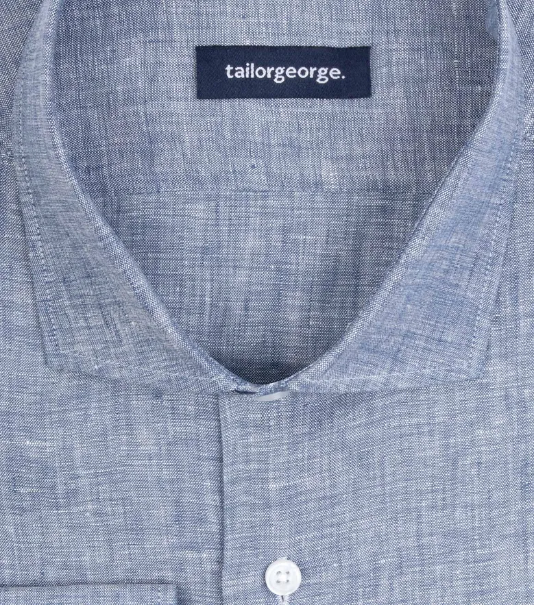 Easy-iron plain white poplin shirt