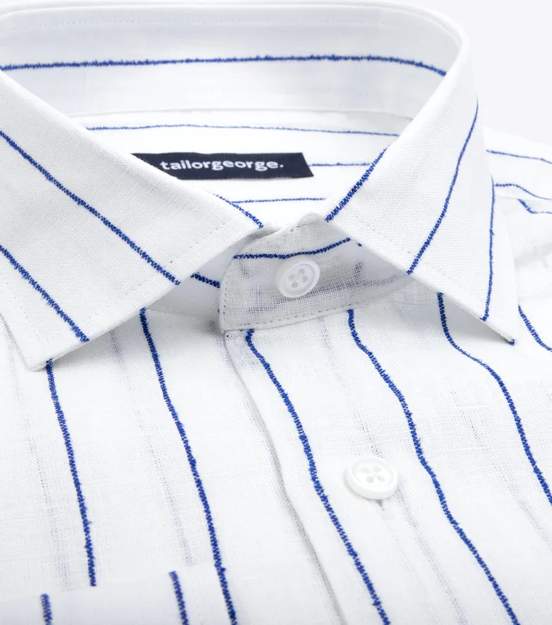 Easy-iron plain white poplin shirt