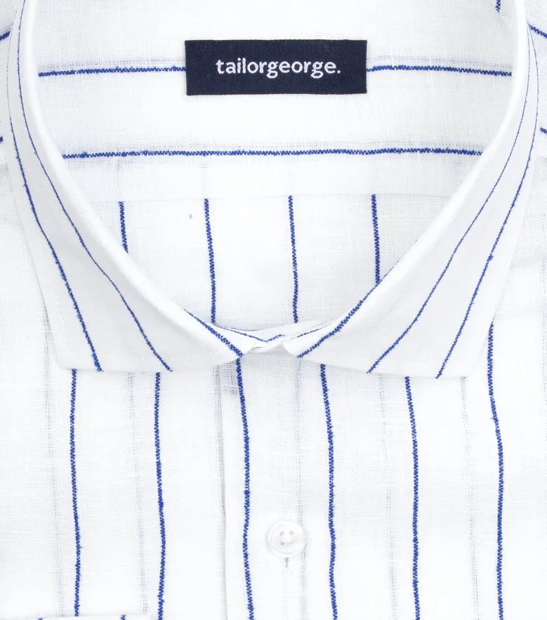 Easy-iron plain white poplin shirt