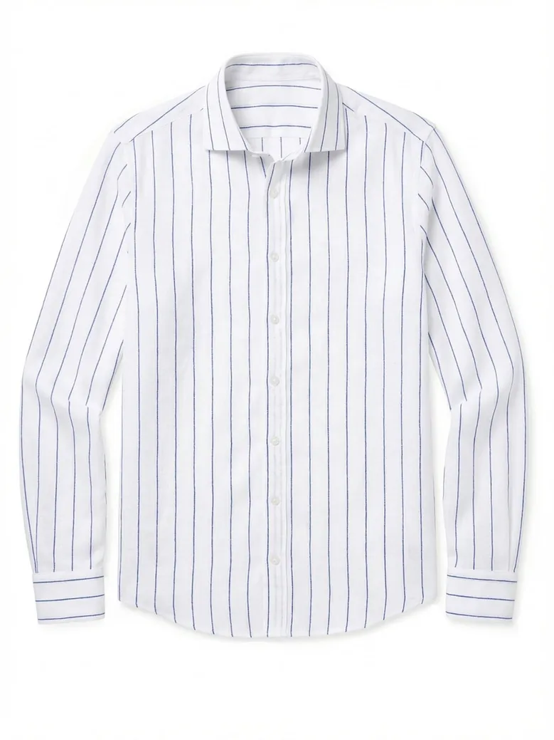 Easy-iron plain white poplin shirt