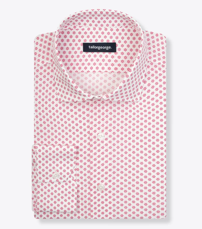 Easy-iron plain white poplin shirt
