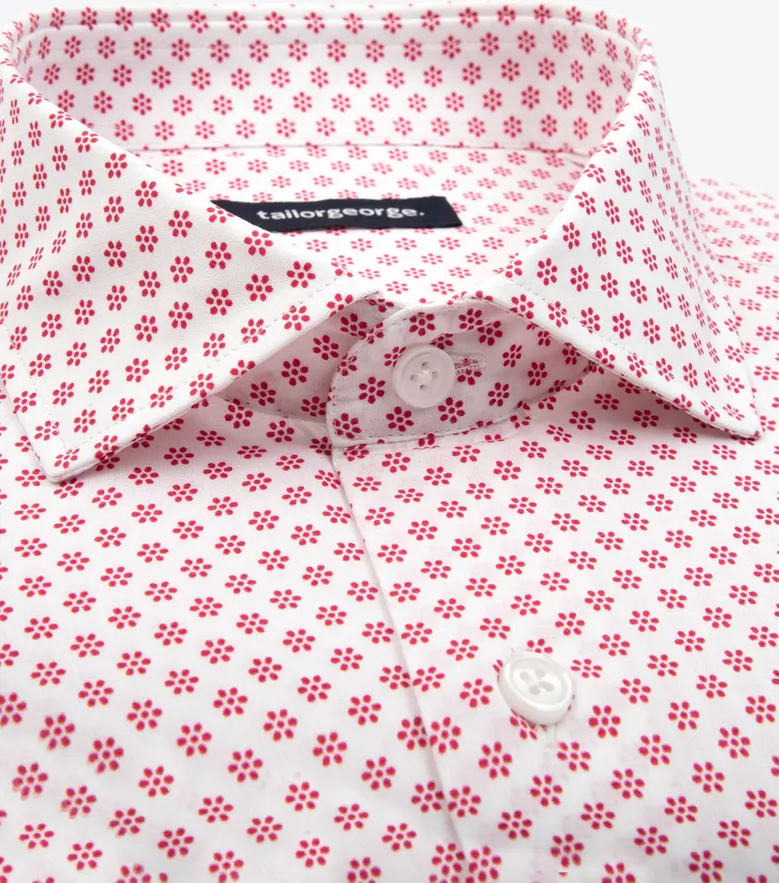 Easy-iron plain white poplin shirt