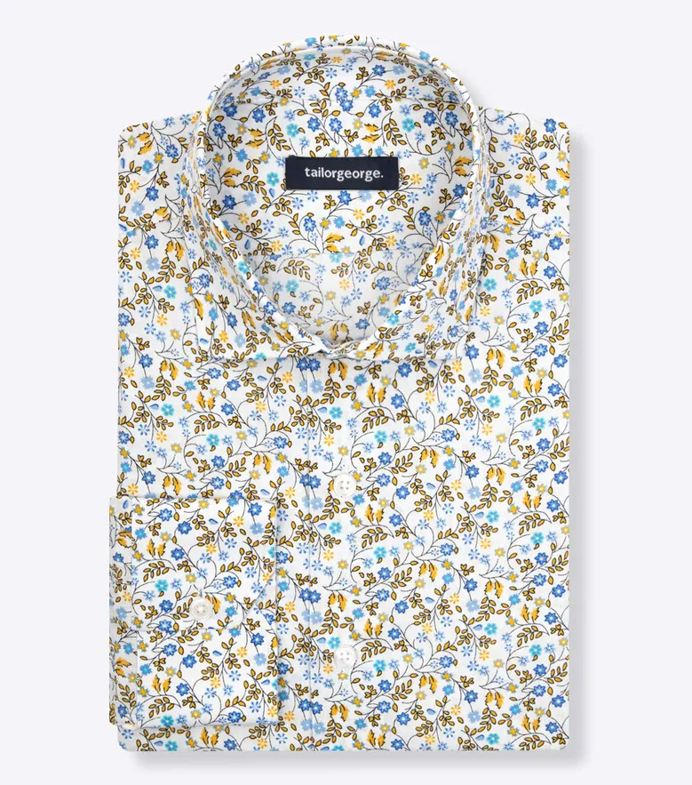 Easy-iron plain white poplin shirt