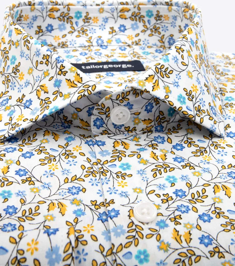 Easy-iron plain white poplin shirt