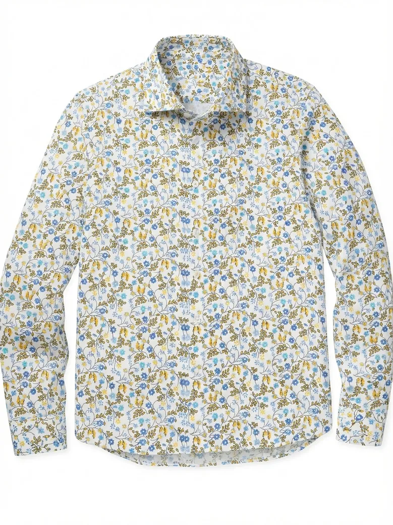 Easy-iron plain white poplin shirt