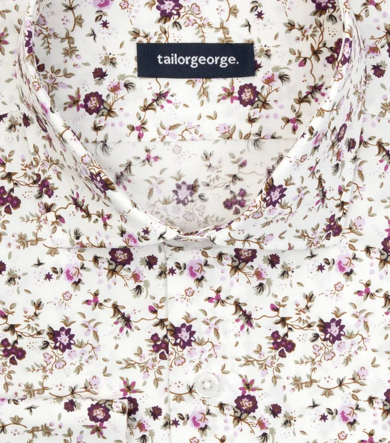 Easy-iron plain white poplin shirt