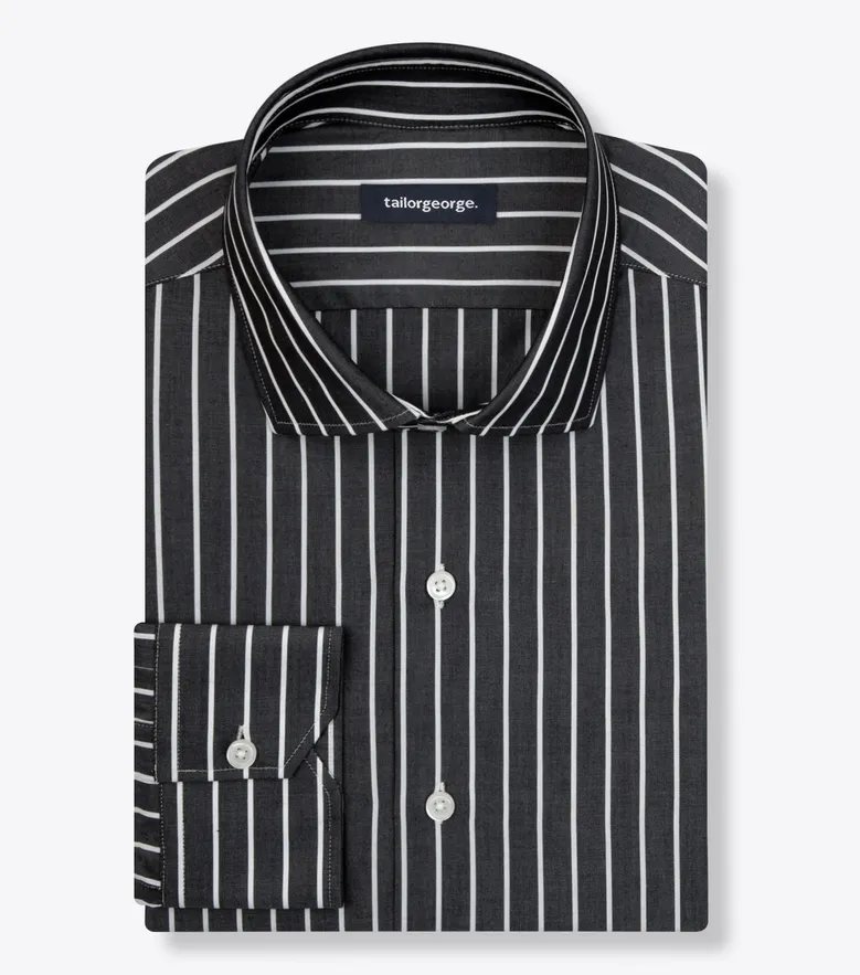 Easy-iron plain white poplin shirt