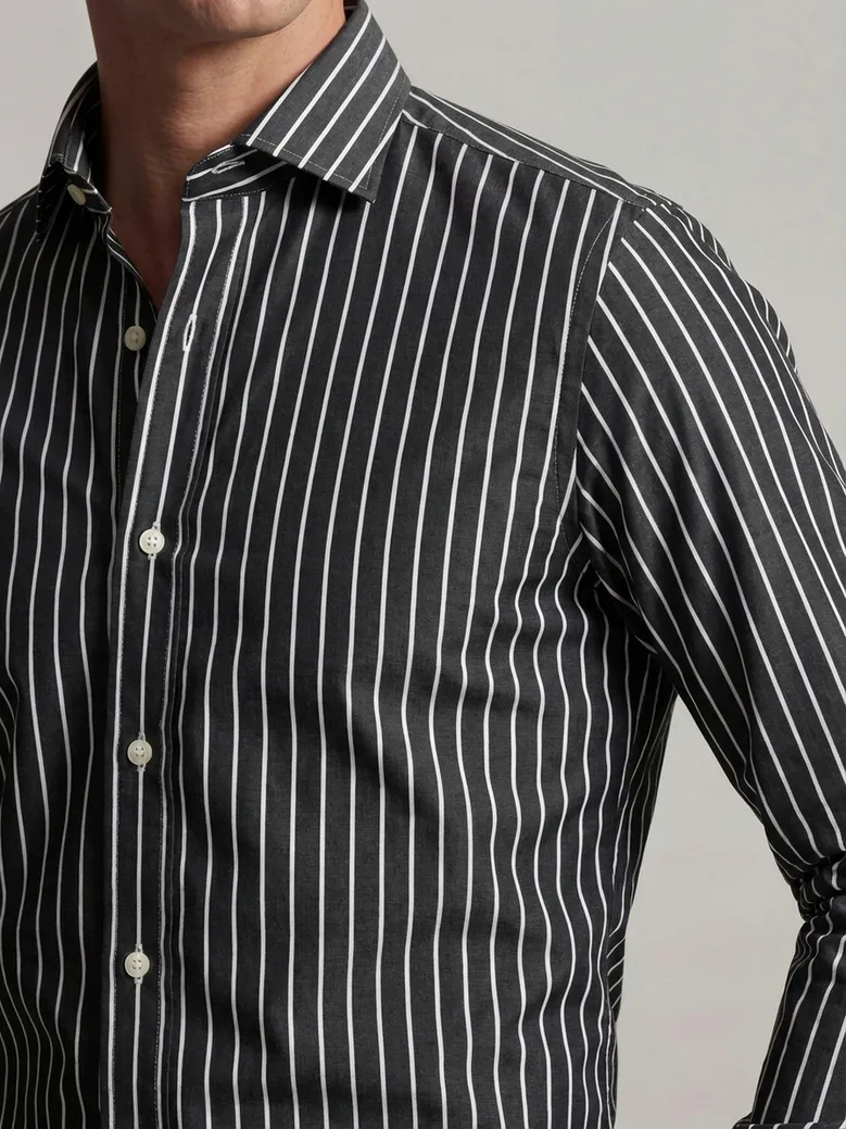Easy-iron plain white poplin shirt
