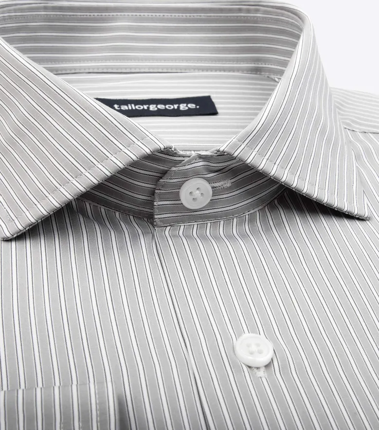 Easy-iron plain white poplin shirt