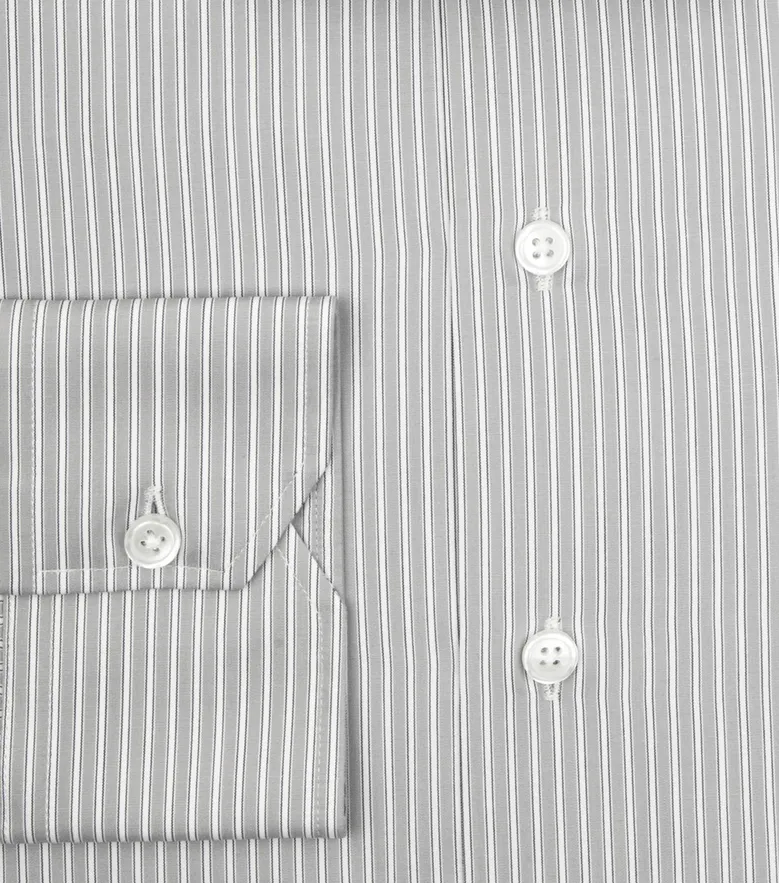 Easy-iron plain white poplin shirt