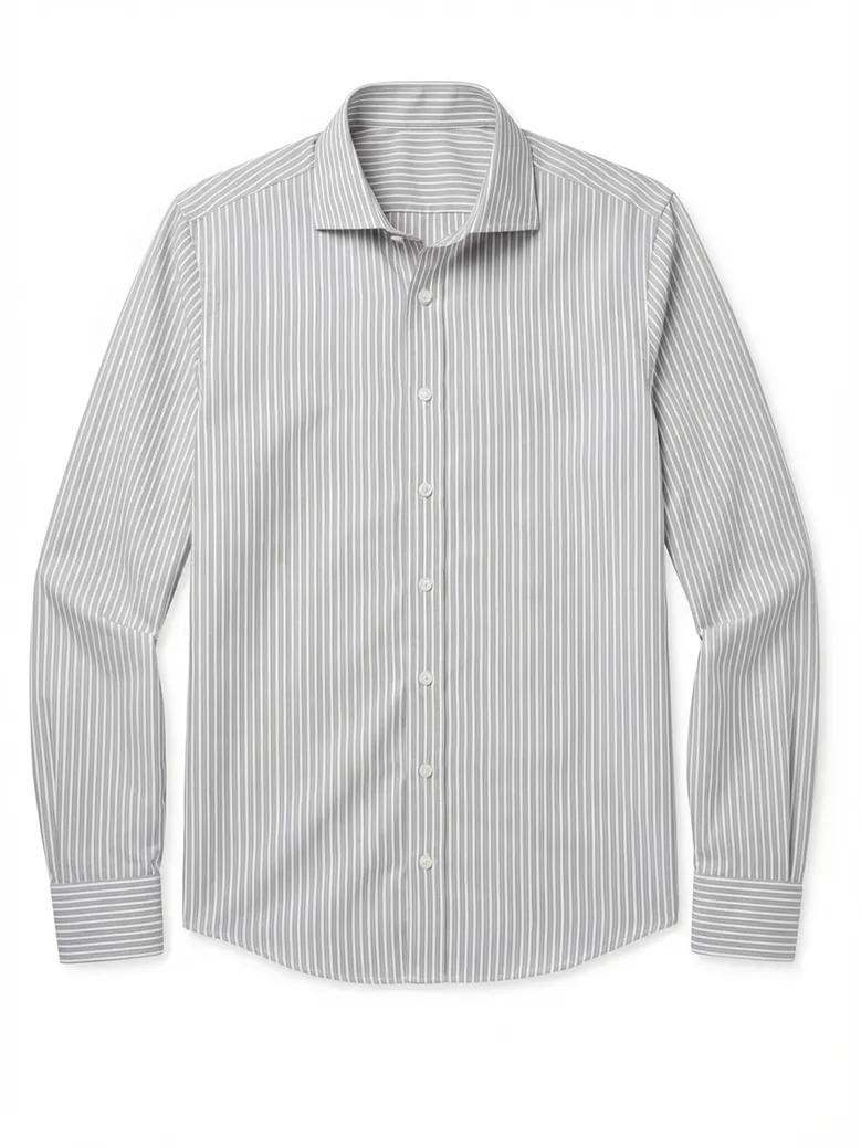 Easy-iron plain white poplin shirt