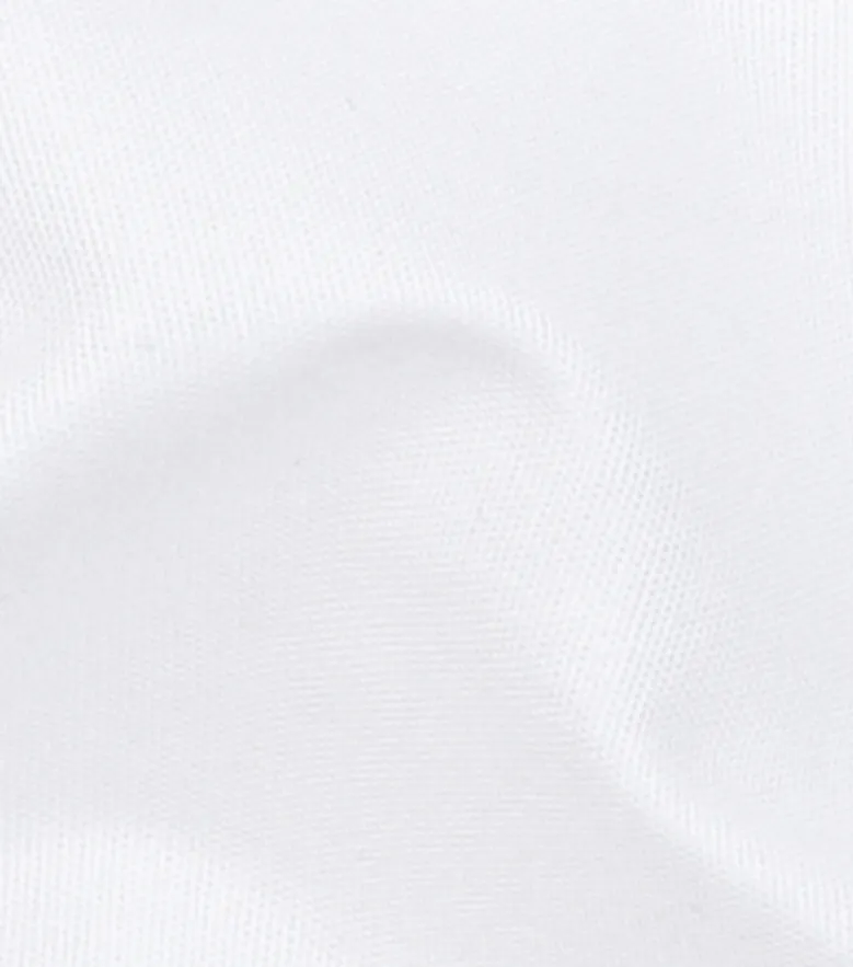 Easy-iron plain white poplin shirt