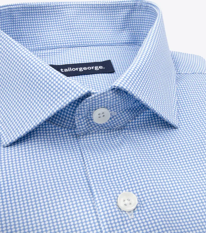 Easy-iron plain white poplin shirt