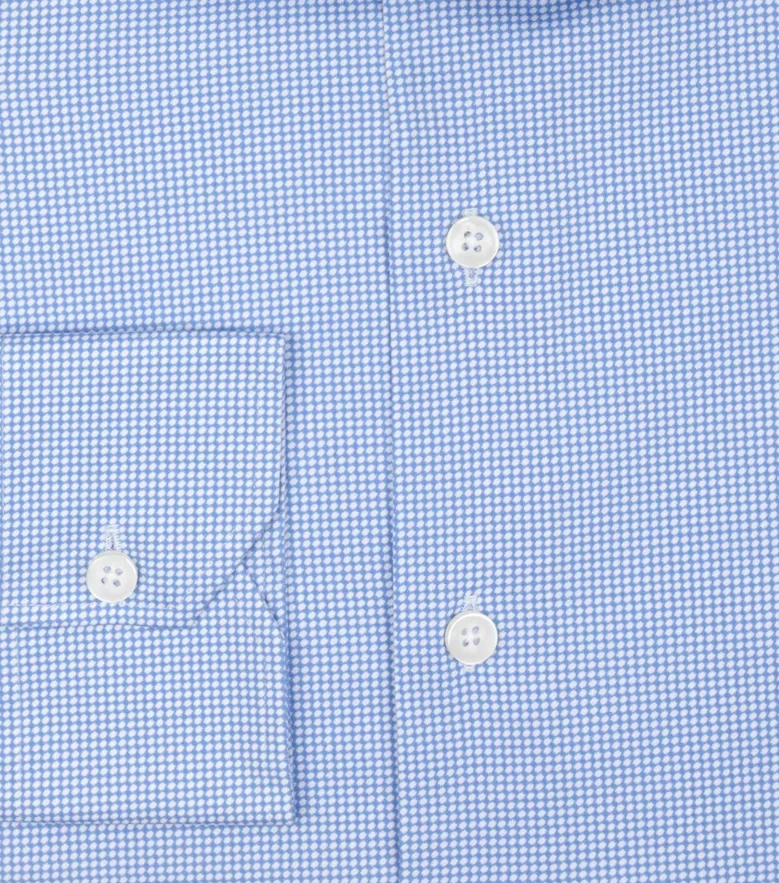 Easy-iron plain white poplin shirt