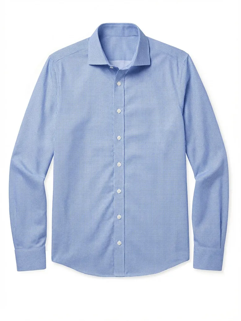 Easy-iron plain white poplin shirt