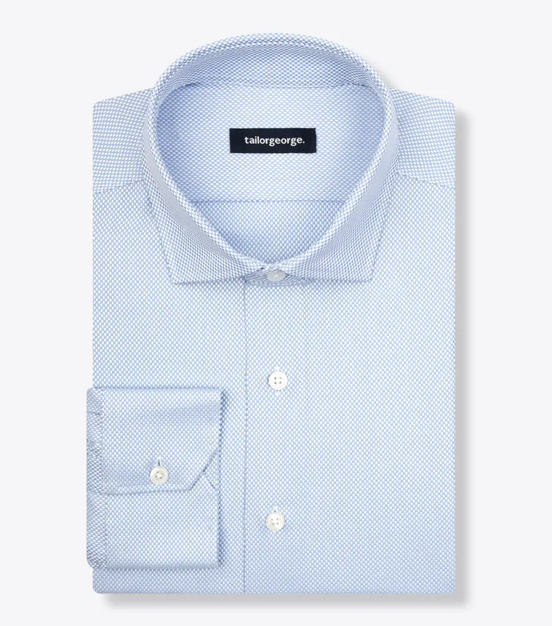 Easy-iron plain white poplin shirt