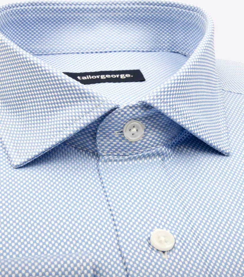 Easy-iron plain white poplin shirt