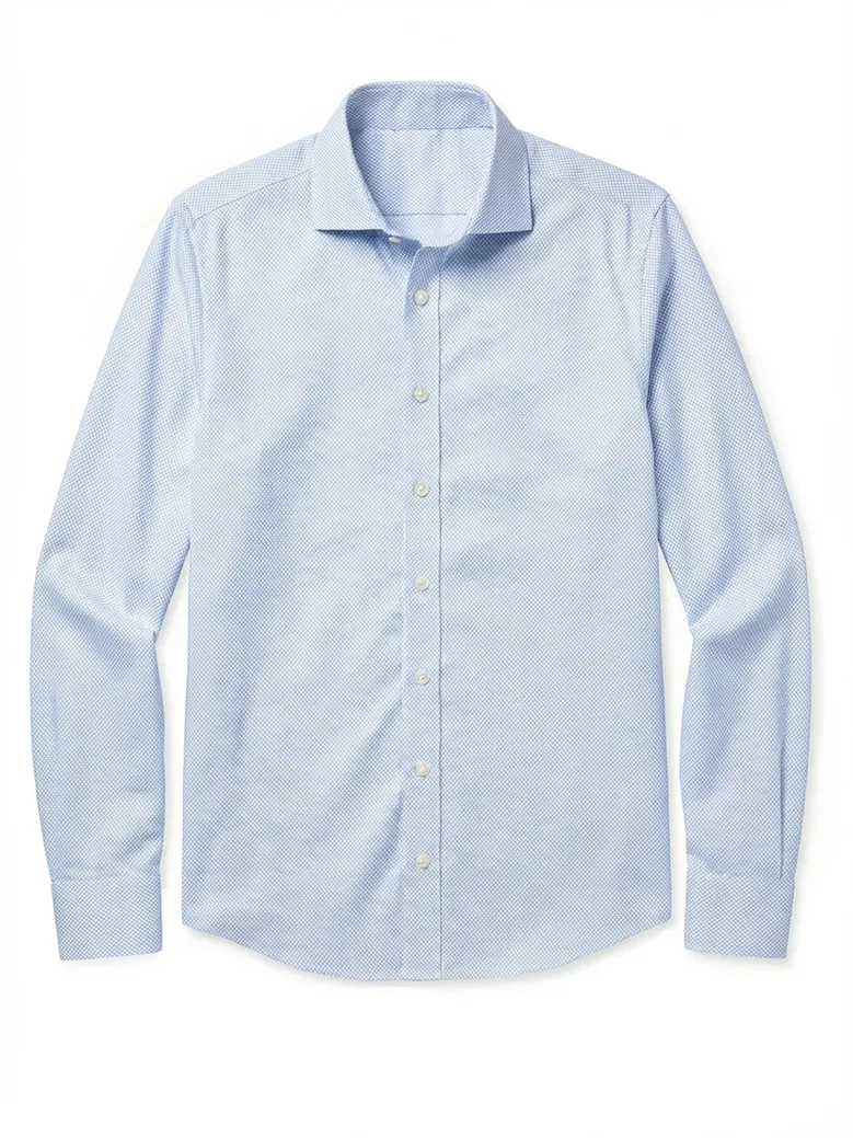 Easy-iron plain white poplin shirt