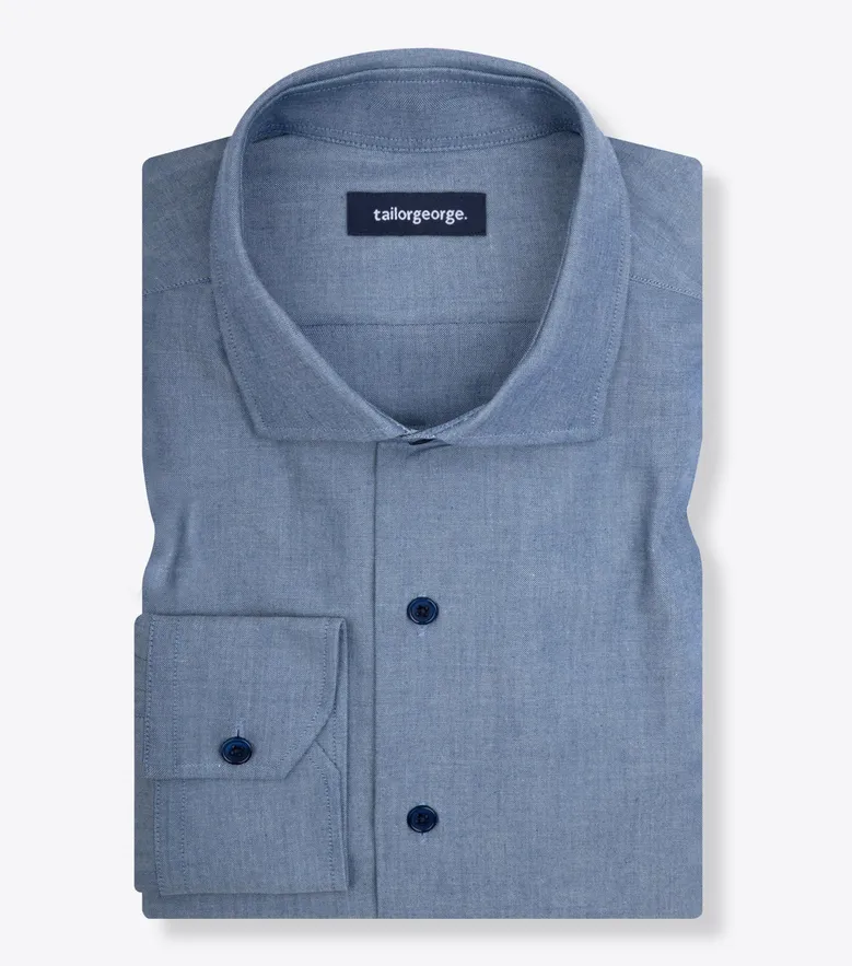 Easy-iron plain white poplin shirt