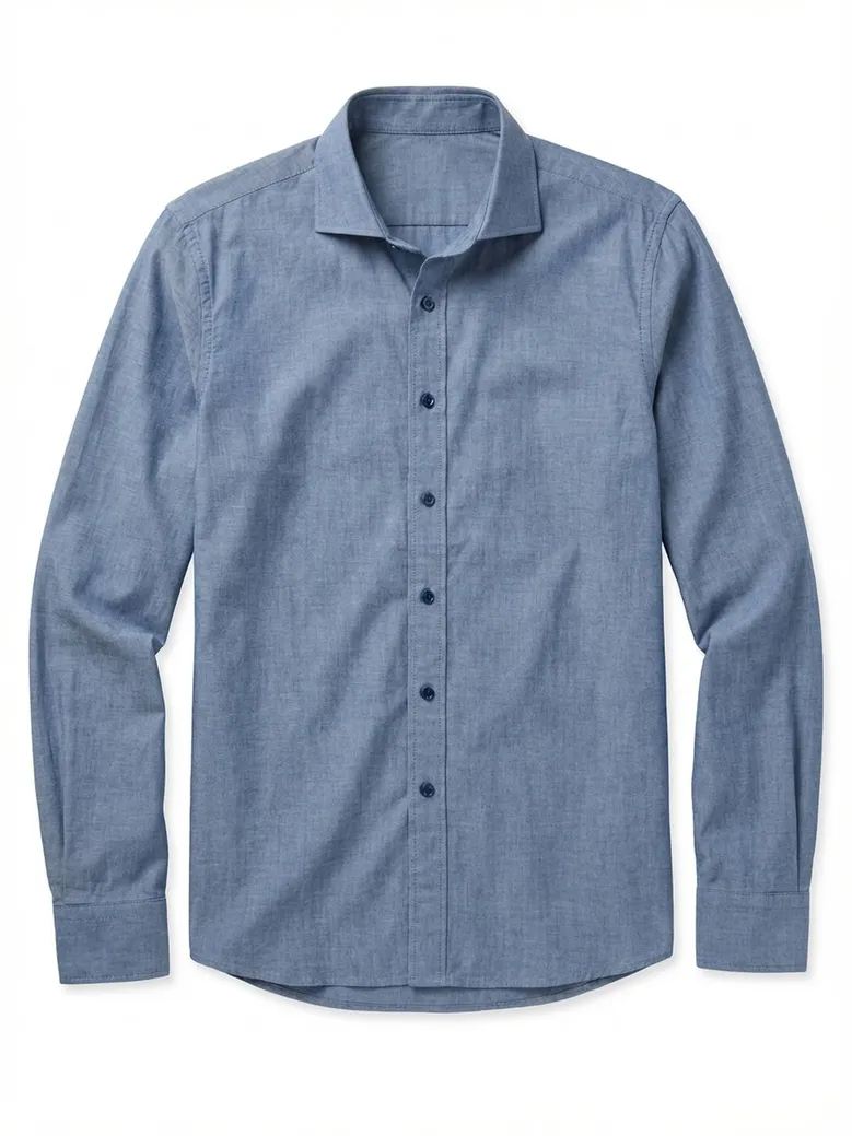 Easy-iron plain white poplin shirt