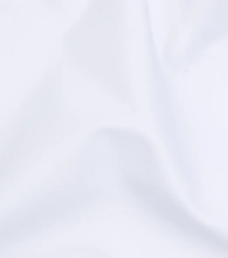Easy-iron plain white poplin shirt