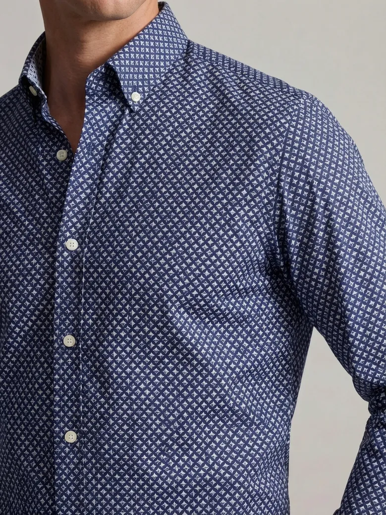 Easy-iron plain white poplin shirt