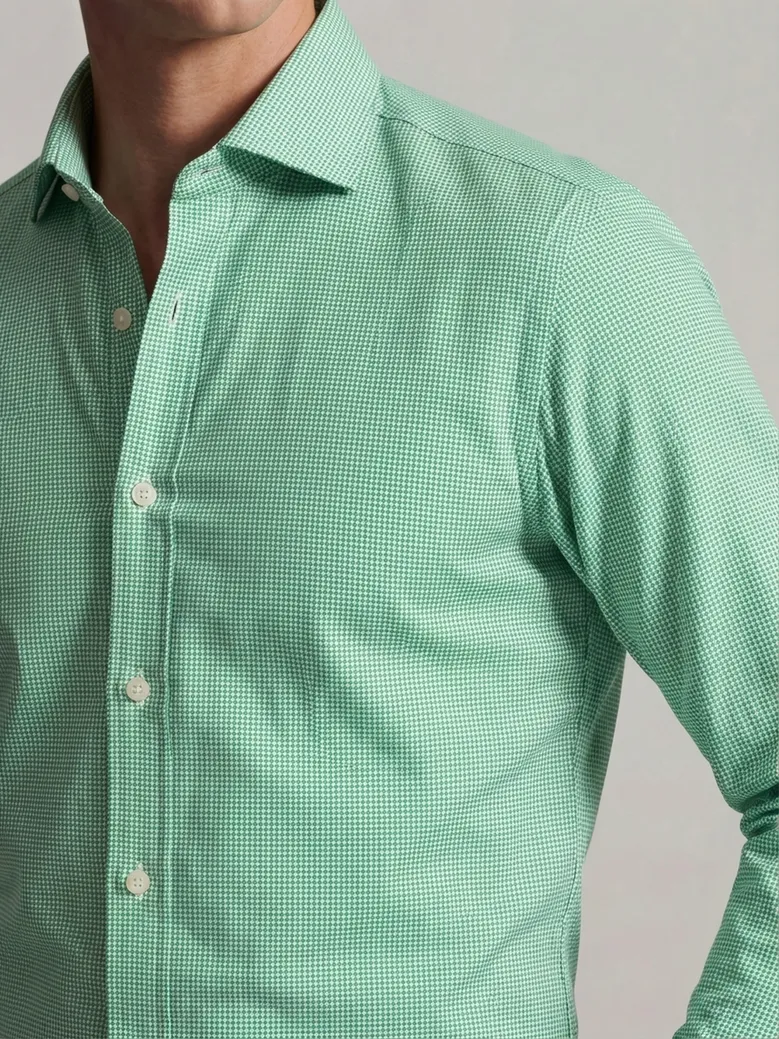 Easy-iron plain white poplin shirt