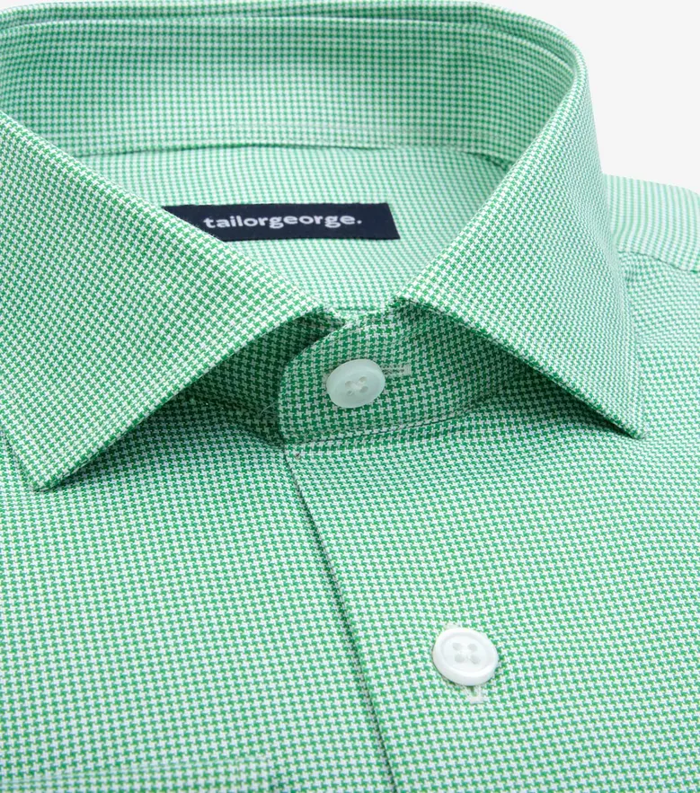Easy-iron plain white poplin shirt