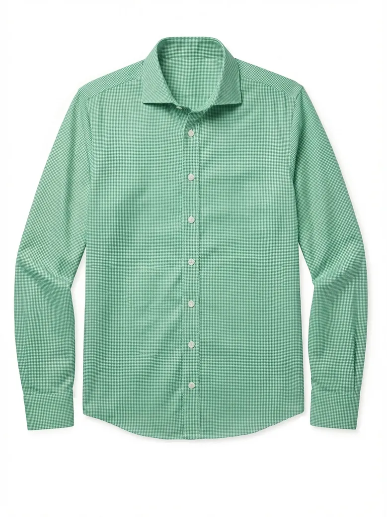 Easy-iron plain white poplin shirt