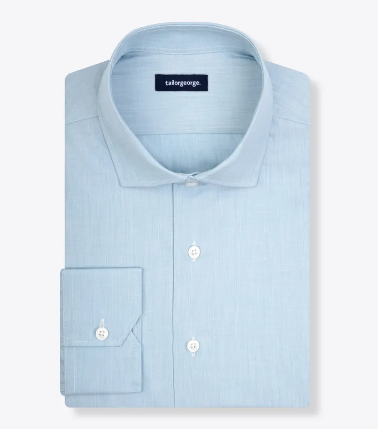 Easy-iron plain white poplin shirt