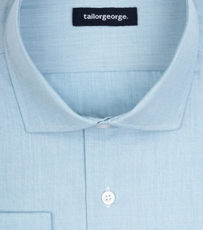 Easy-iron plain white poplin shirt