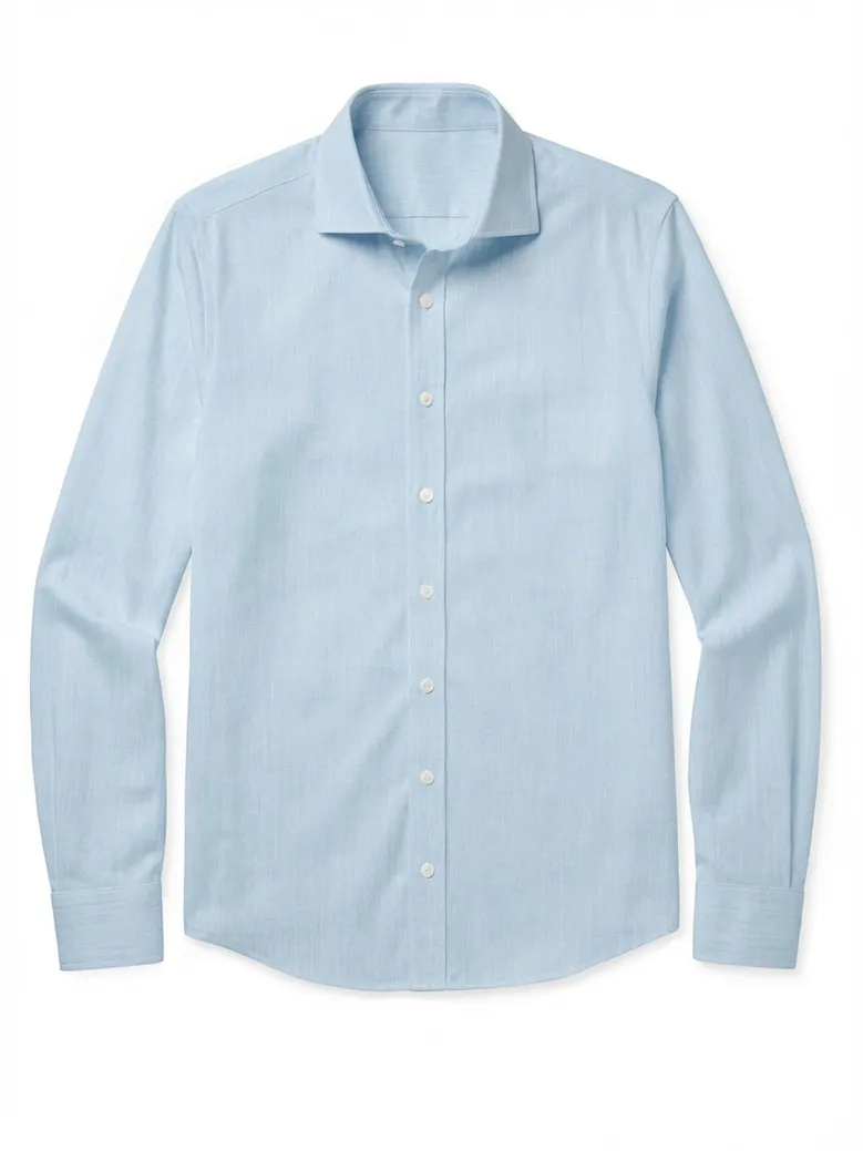 Easy-iron plain white poplin shirt