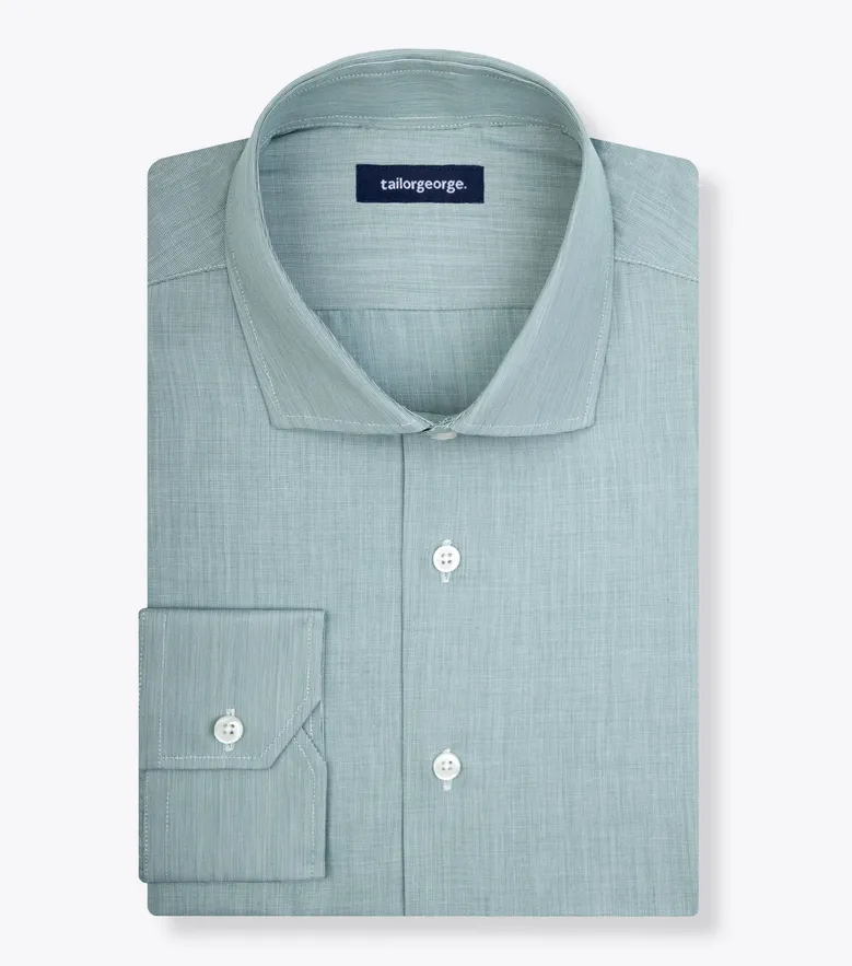 Easy-iron plain white poplin shirt