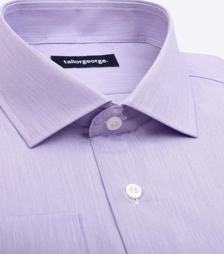 Easy-iron plain white poplin shirt