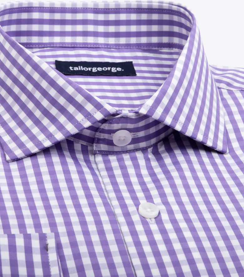 Easy-iron plain white poplin shirt